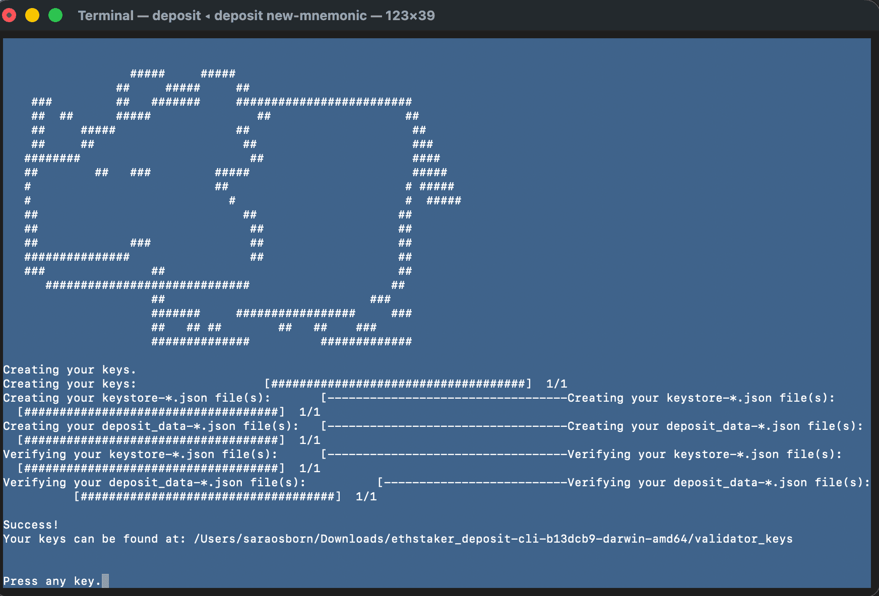 Creating validator keys