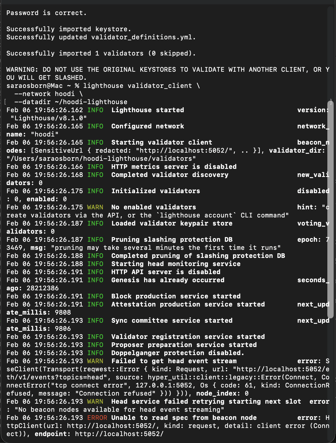 Validator setup step 2